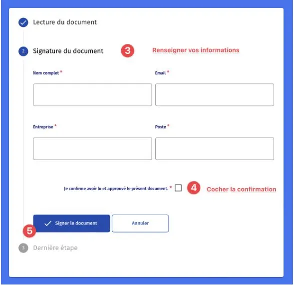Signature du contrat Signature du contrat